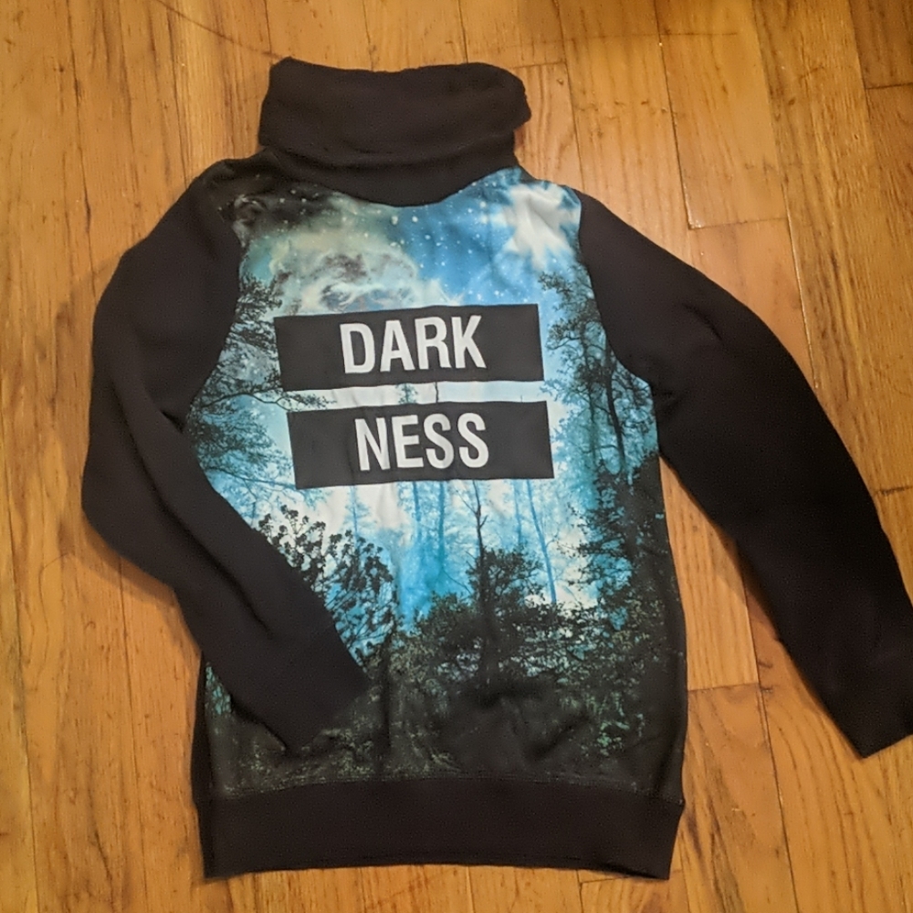 Galaxy silk screen turtleneck sweatshirt